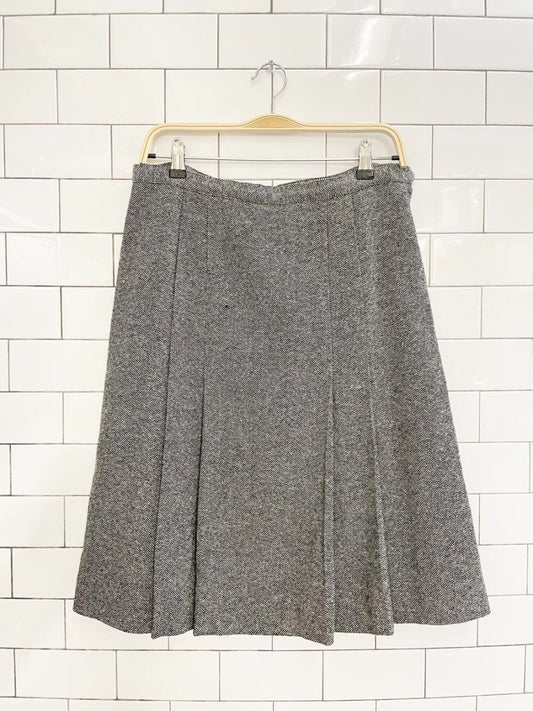 vintage wool tweed pleated mini skirt - good market thrift store