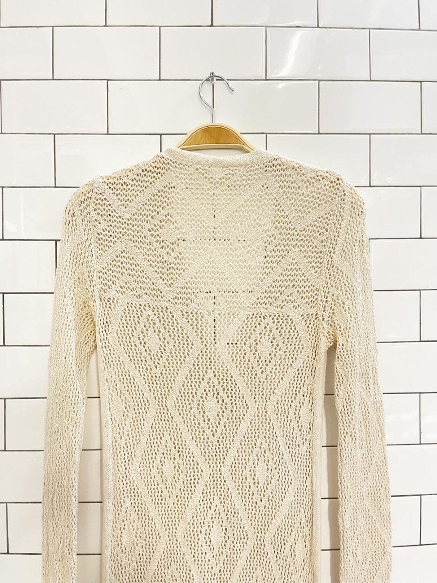 free people crochet full button festival midi dress - good market thrift store