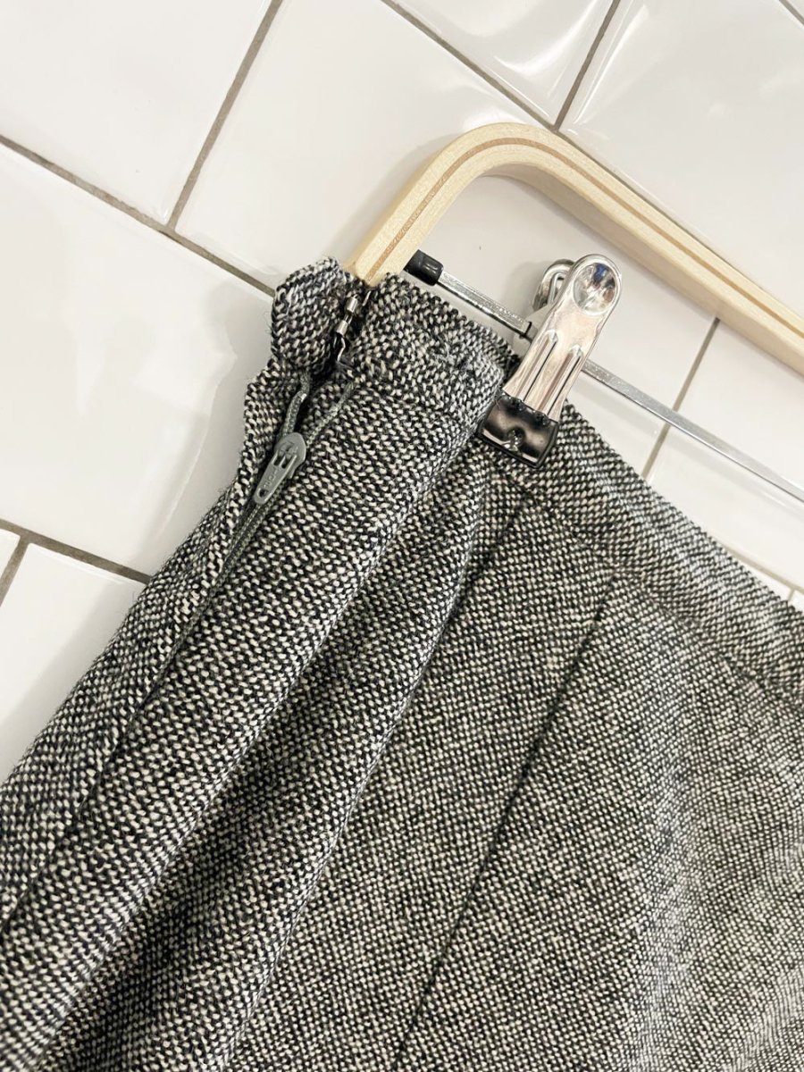 vintage wool tweed pleated mini skirt - good market thrift store
