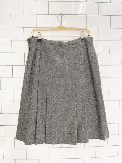 vintage wool tweed pleated mini skirt - good market thrift store