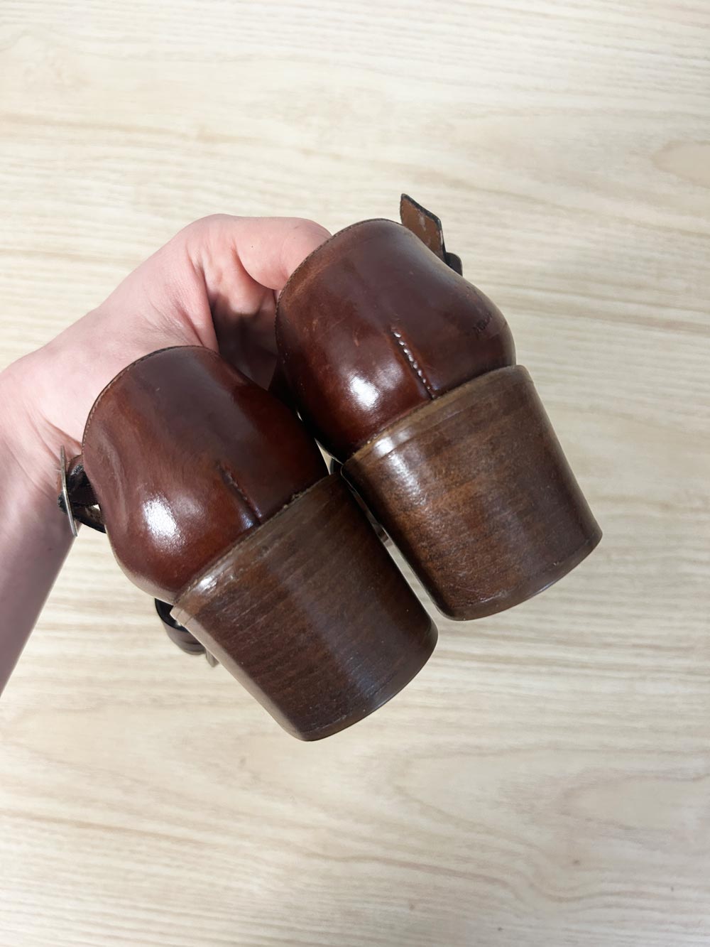 vintage unisa leather ankle strap heels - good market thrift store