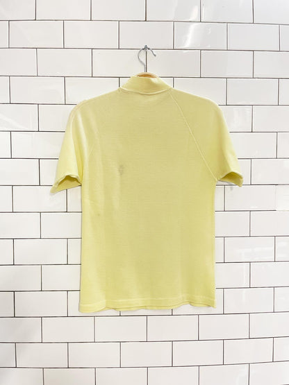 vintage 60s embroidered golf caddy mockneck tee - good market thrift store