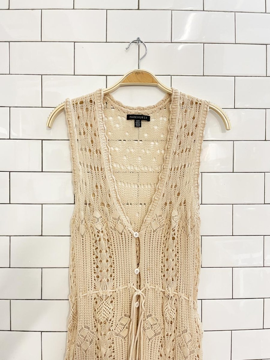 vintage 00s parkhurst crochet knit midi dress - good market thrift store