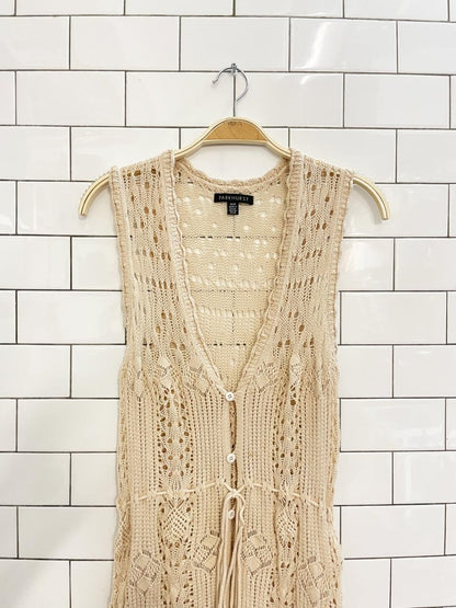 vintage 00s parkhurst crochet knit midi dress - good market thrift store