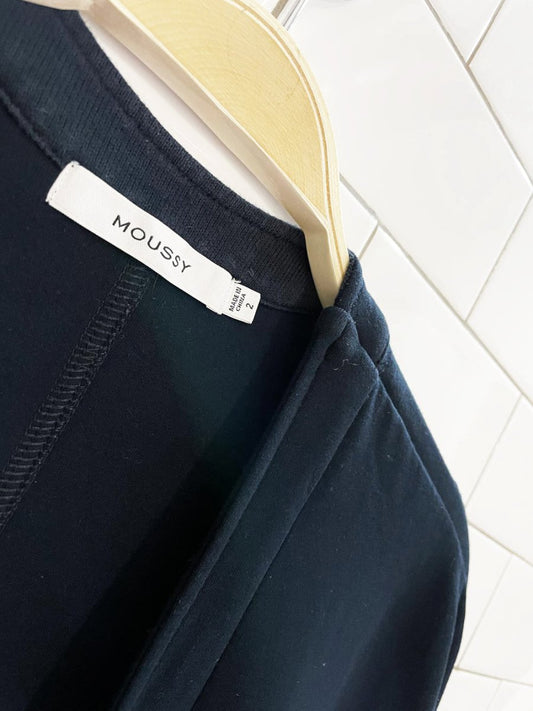 moussy minimal longline sweatshirt cardigan jacket - good market thrift store