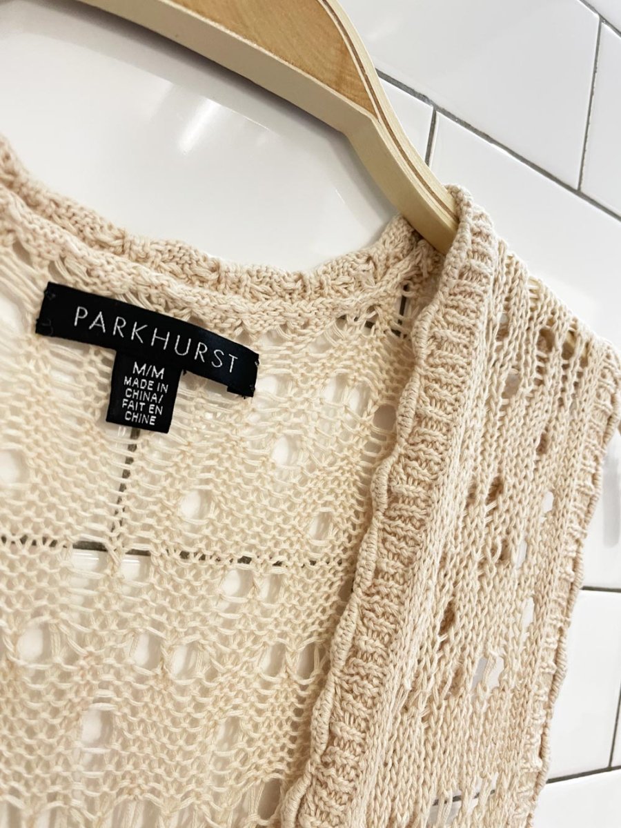 vintage 00s parkhurst crochet knit midi dress - good market thrift store