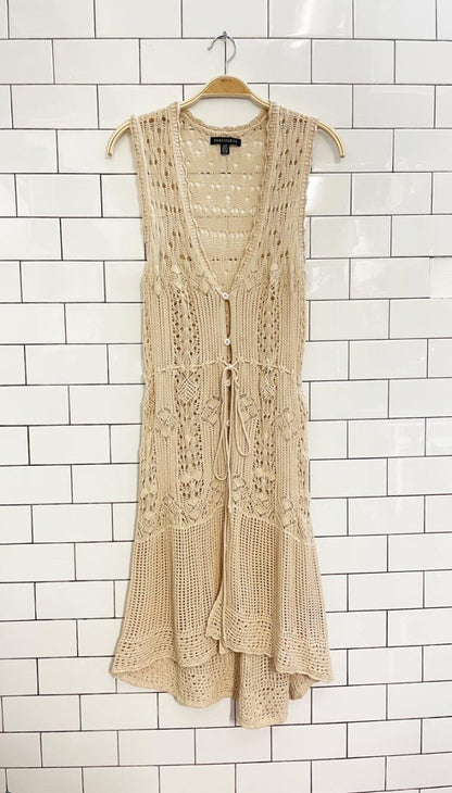 vintage 00s parkhurst crochet knit midi dress - good market thrift store