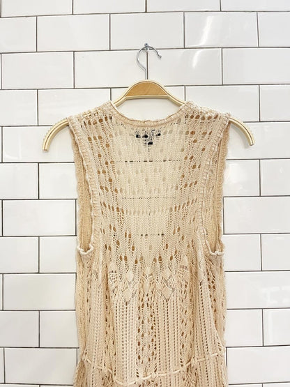 vintage 00s parkhurst crochet knit midi dress - good market thrift store