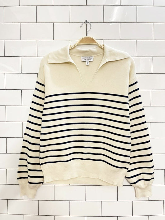 & other stories collared sailor stripe relaxed knit sweater - good market thrift store