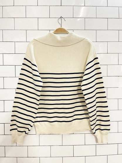 & other stories collared sailor stripe relaxed knit sweater - good market thrift store