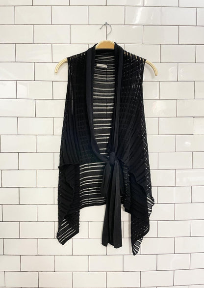 sarah pacini tie front mesh knit vest - good market thrift store
