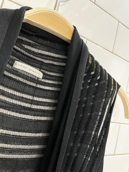 sarah pacini tie front mesh knit vest - good market thrift store