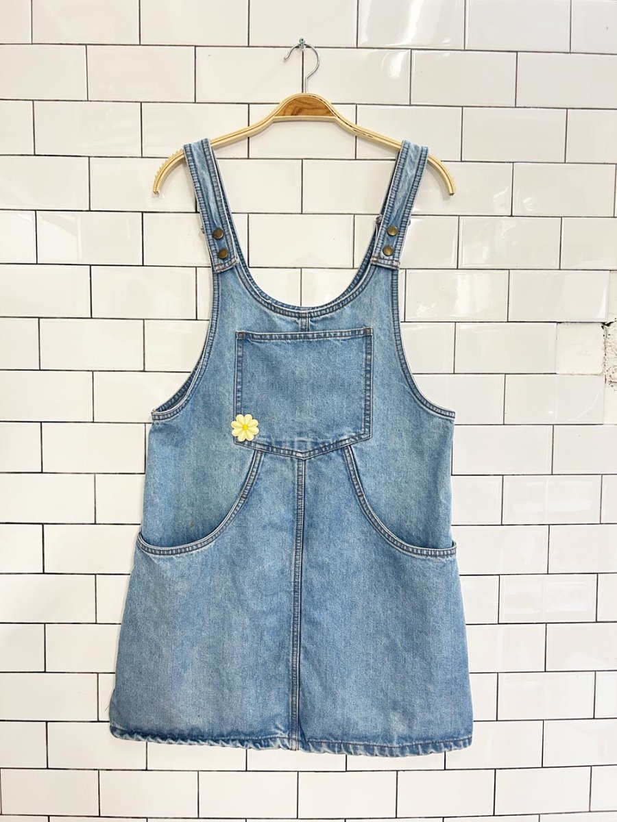 bluenotes rework flower patch denim overalls jumper - good market thrift store