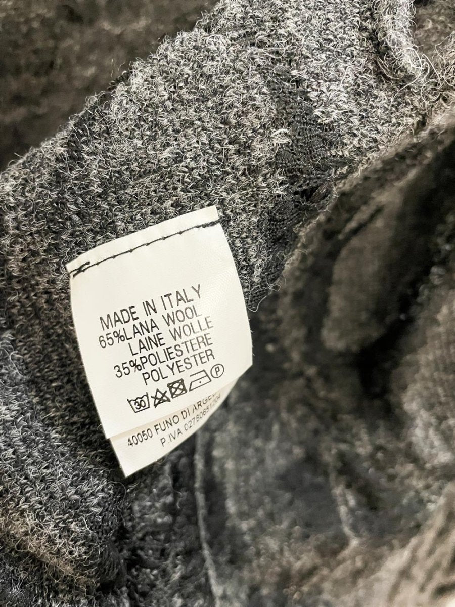 le streghe wool - blend art loose knit waterfall open vest - good market thrift store