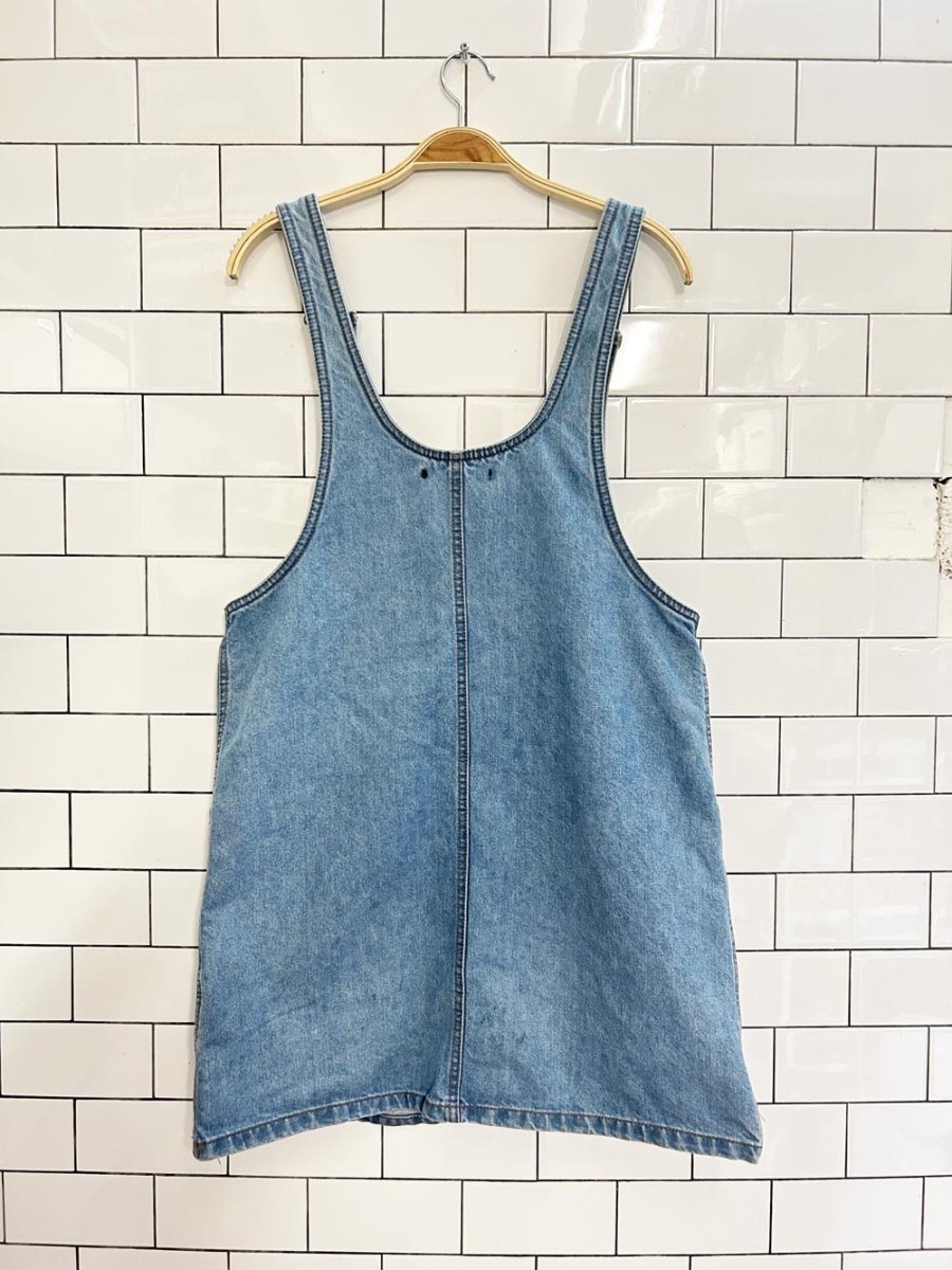 bluenotes rework flower patch denim overalls jumper - good market thrift store