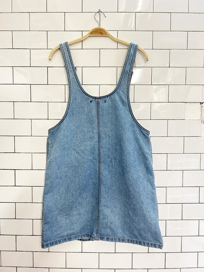 bluenotes rework flower patch denim overalls jumper - good market thrift store