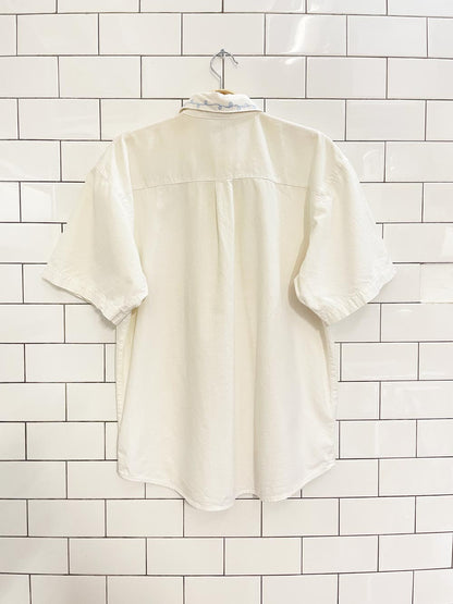 vintage 90s dolly denim embroidered collar shirt - good market thrift store