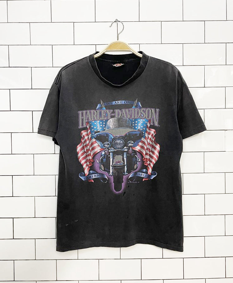 vintage 80s harley davidson single stitch faded motorcycle tee | holoubek