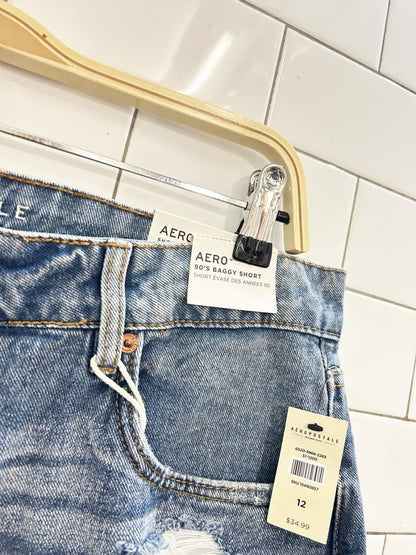 nwt aero postal 90s baggy distressed denim shorts - good market thrift store