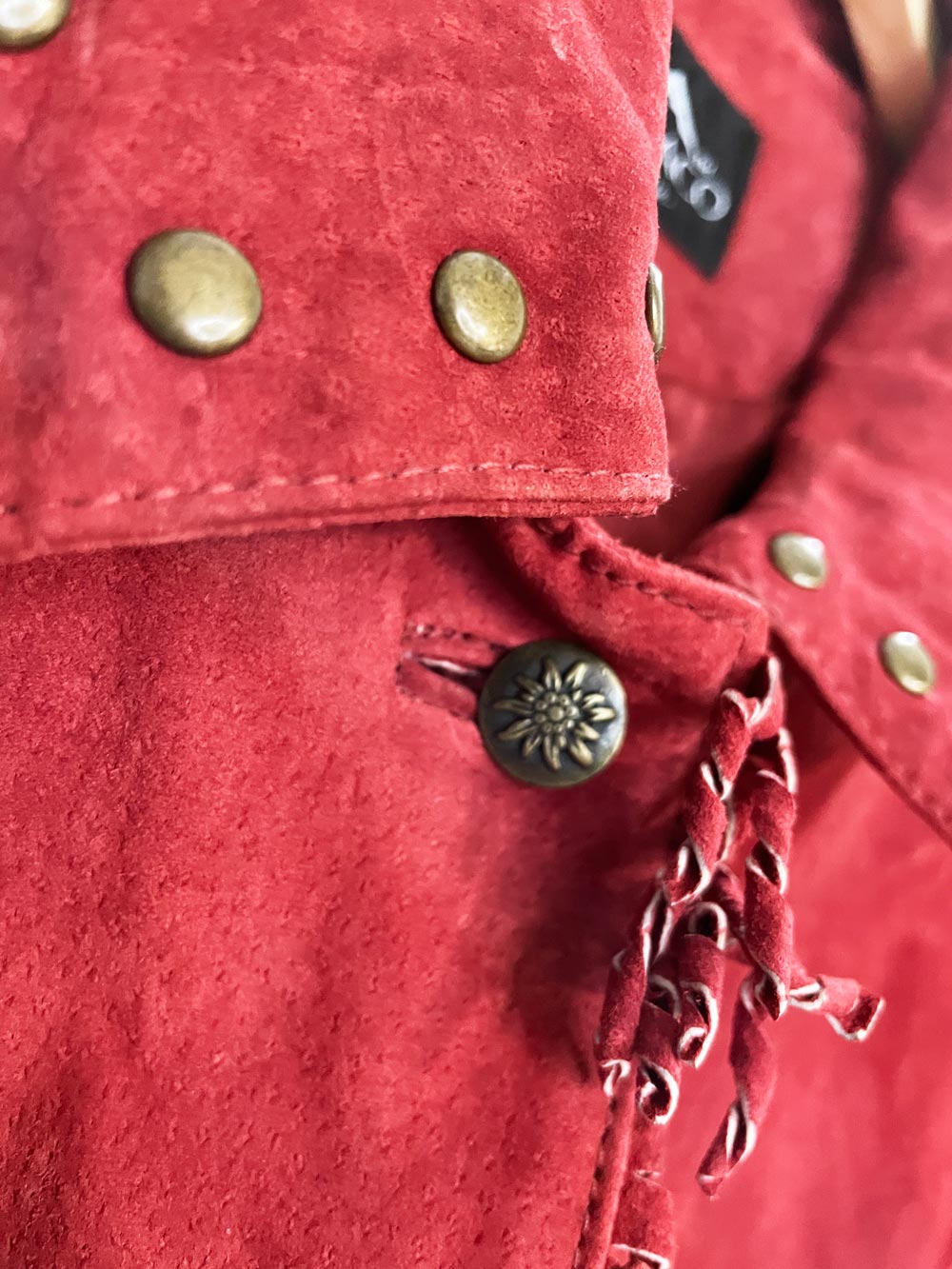 vintage 00s montanaco suede fringe studded western jacket