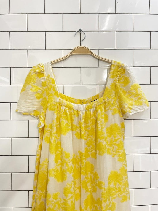 zara textured floral tiered midi dress - good market thrift store