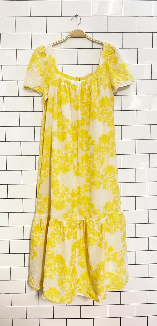 zara textured floral tiered midi dress - good market thrift store