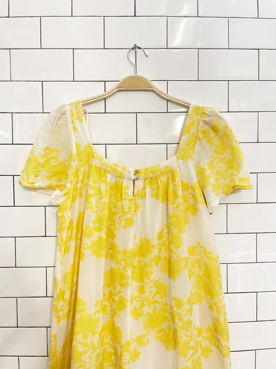 zara textured floral tiered midi dress - good market thrift store