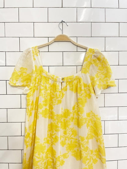 zara textured floral tiered midi dress - good market thrift store