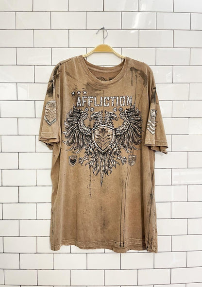 y2k affliction eagle shield tee - good market thrift store