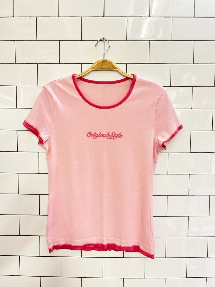 y2k original style graphic baby tee - good market thrift store