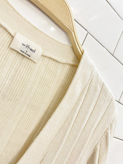 wilfred thais wool - blend balloon sleeve knit cardigan | aritzia - good market thrift store