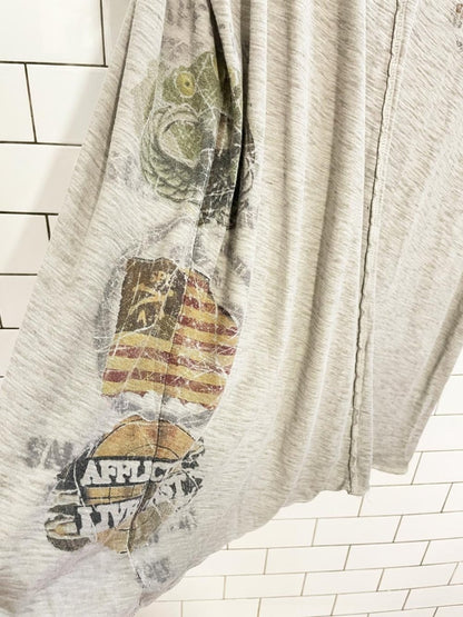 y2k affliction marled sheild tee - good market thrift store