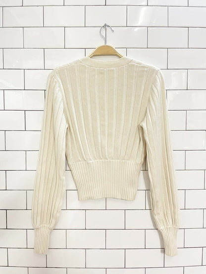 wilfred thais wool - blend balloon sleeve knit cardigan | aritzia - good market thrift store