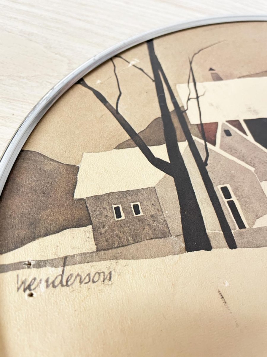 vintage henderson canada geese snow print | oval framed - good market thrift store