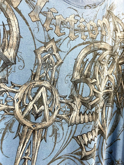 y2k affliction metal skulls + wings tee - good market thrift store