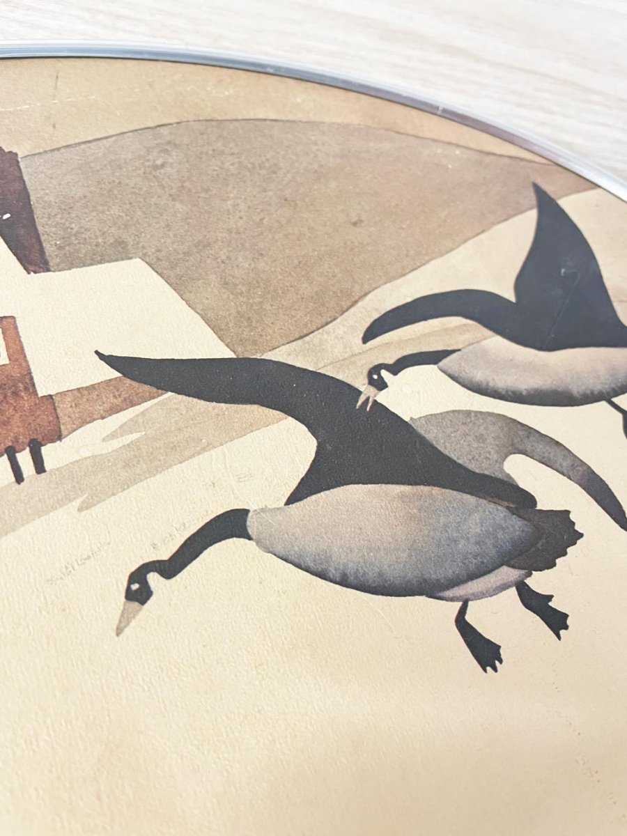 vintage henderson canada geese snow print | oval framed - good market thrift store