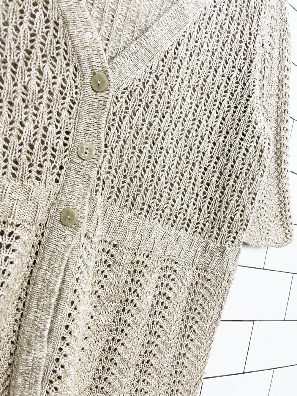 vintage christopher & banks loose crochet knit cardigan top