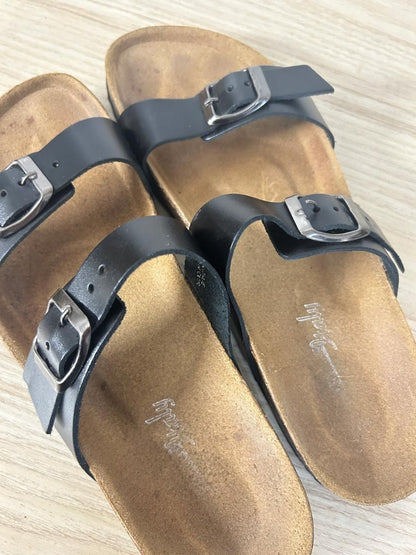made in italy leather two strap sandal - good market thrift store