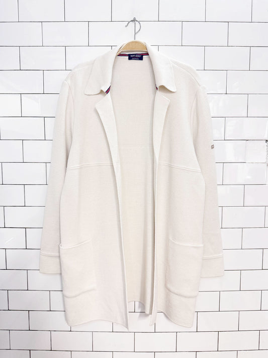 nwt saint james wool-blend knit open cardigan sweater