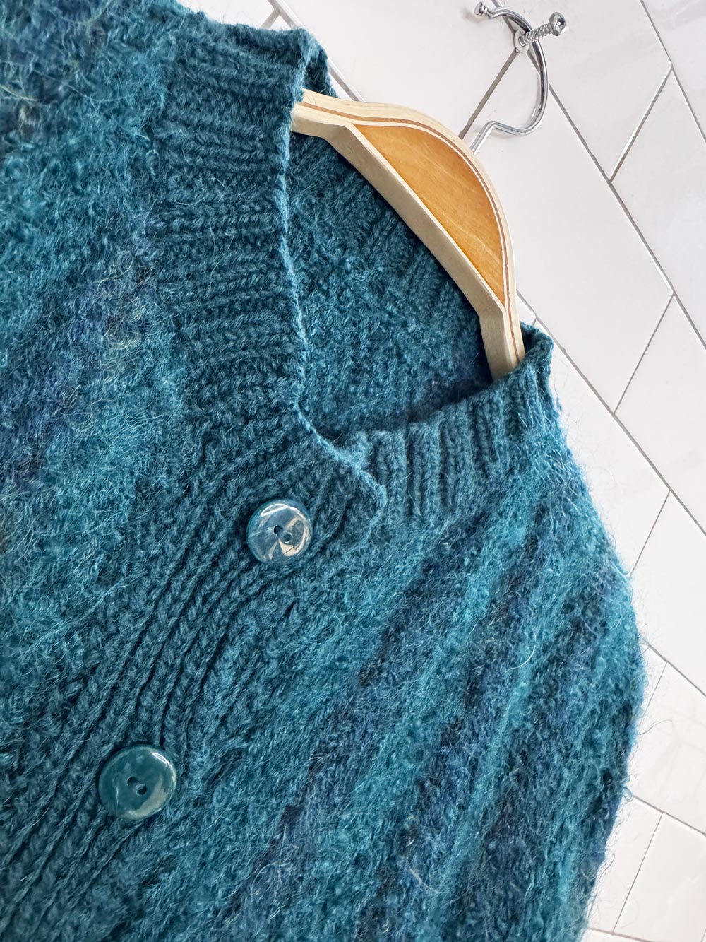 vintage handmade woven mohair cardigan sweater