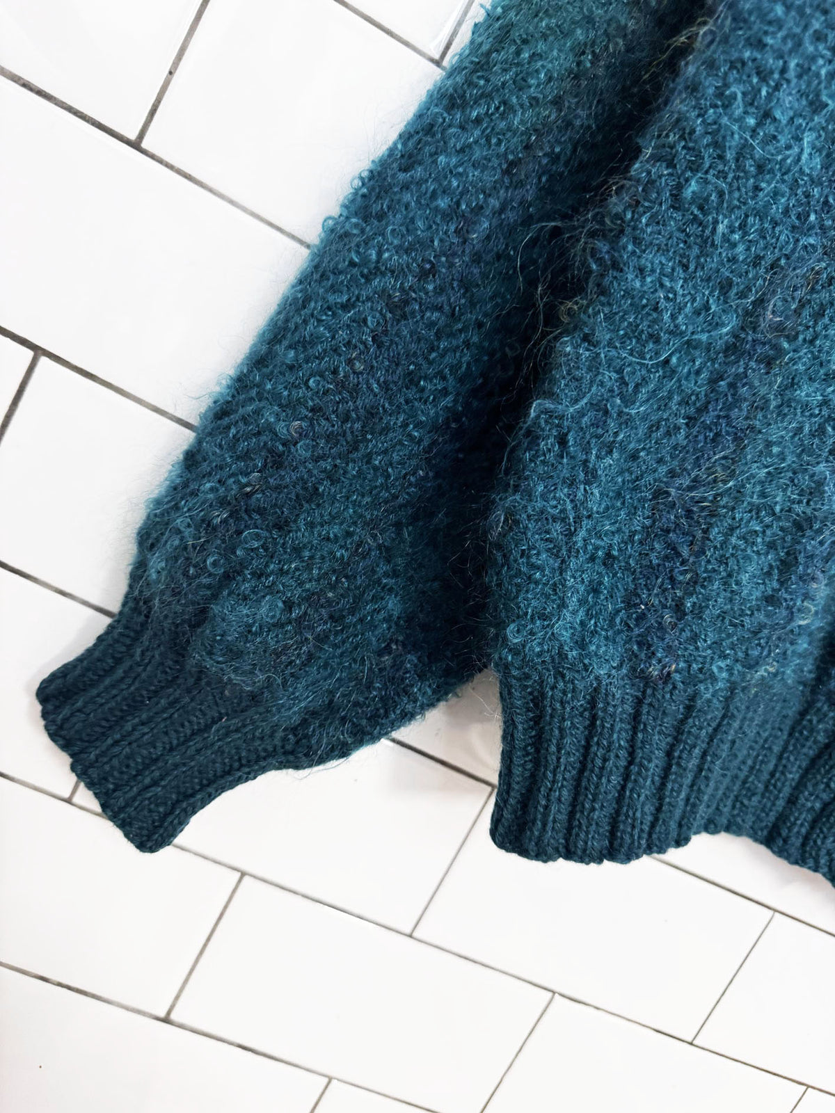 vintage handmade woven mohair cardigan sweater