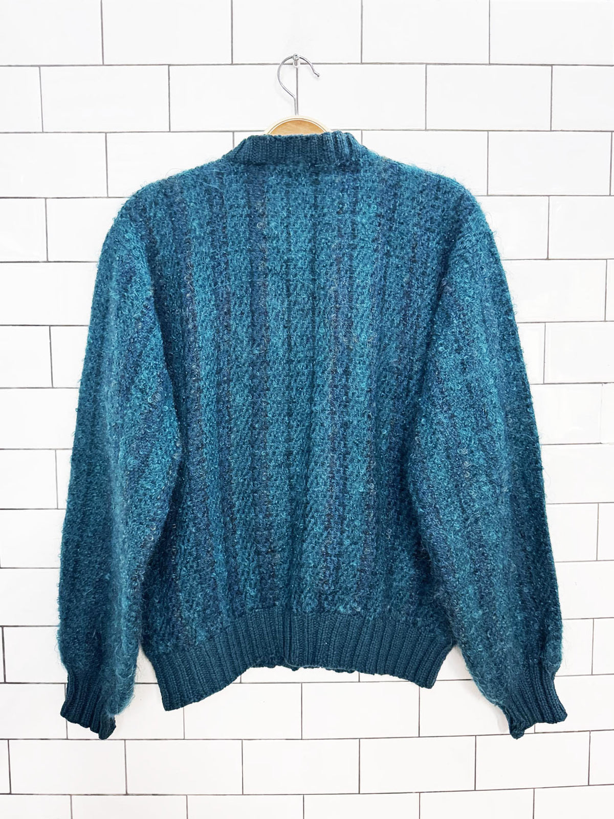 vintage handmade woven mohair cardigan sweater
