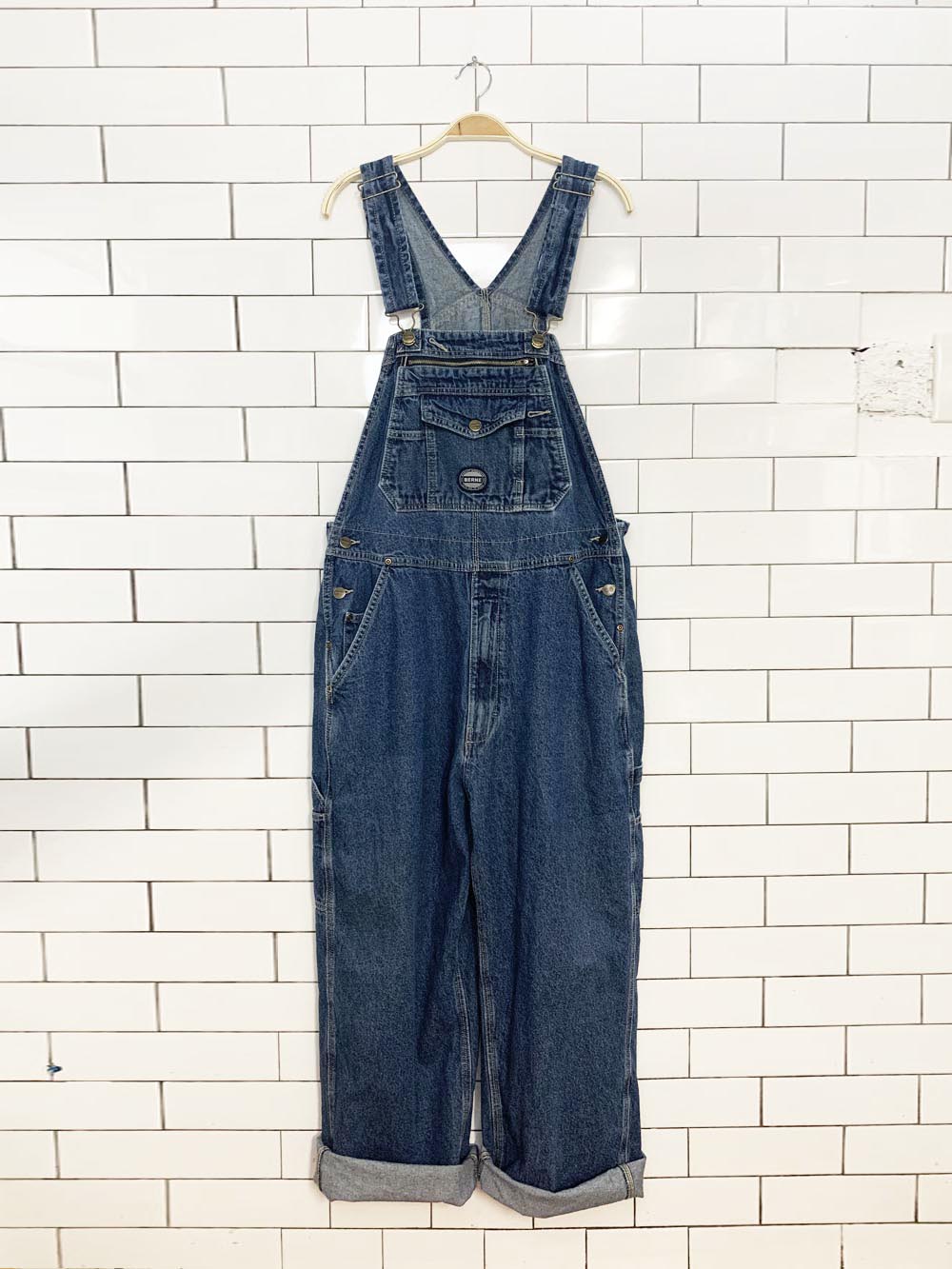 vintage 00s berne workwear soft denim baggy overalls