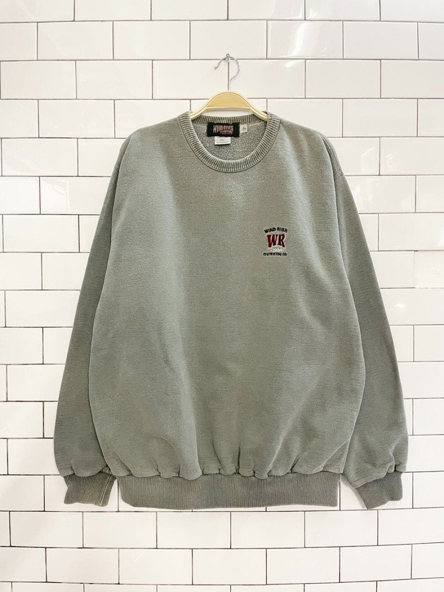 vintage 90s windriver embroidered faded cottage crew sweatshirt - good market thrift store