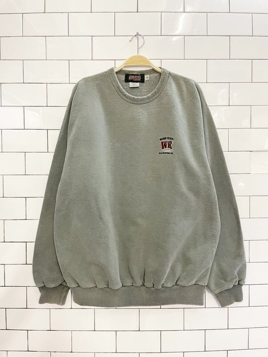 vintage 90s windriver embroidered faded cottage crew sweatshirt - good market thrift store