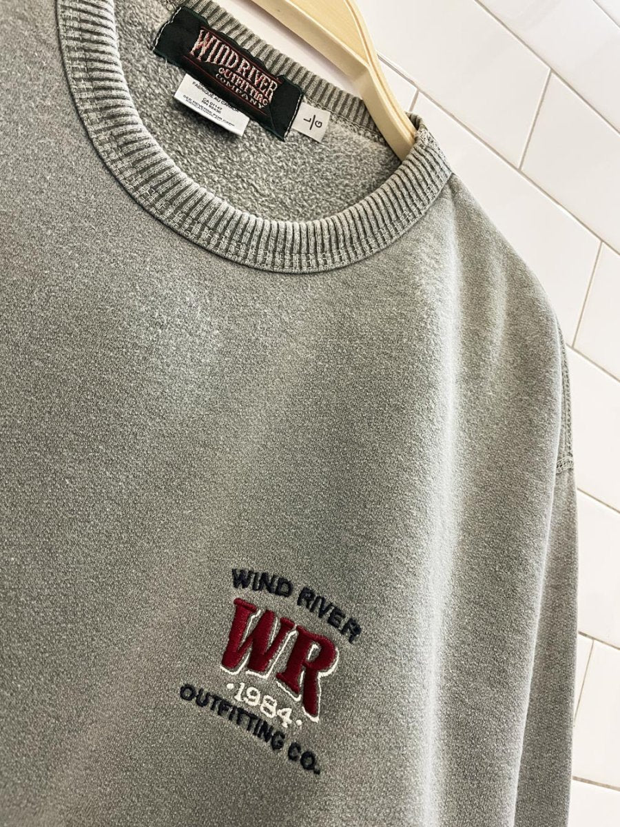vintage 90s windriver embroidered faded cottage crew sweatshirt - good market thrift store