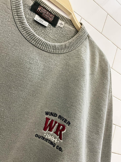 vintage 90s windriver embroidered faded cottage crew sweatshirt - good market thrift store