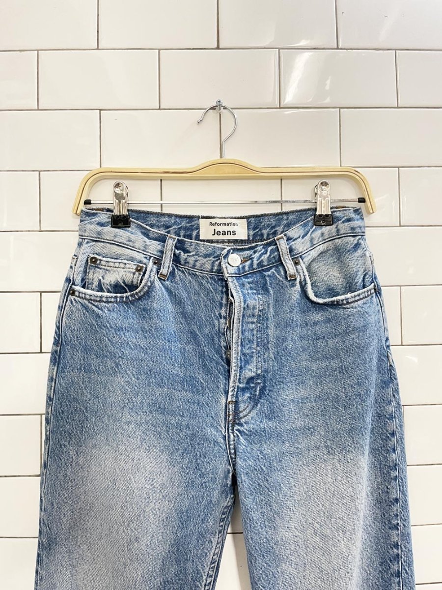 reformation cynthia high rise relaxed straight crop jeans - good market thrift store