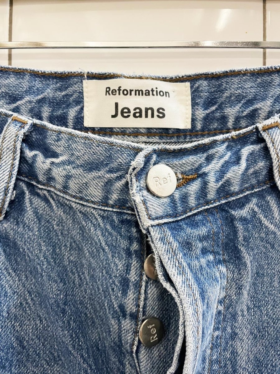 reformation cynthia high rise relaxed straight crop jeans - good market thrift store