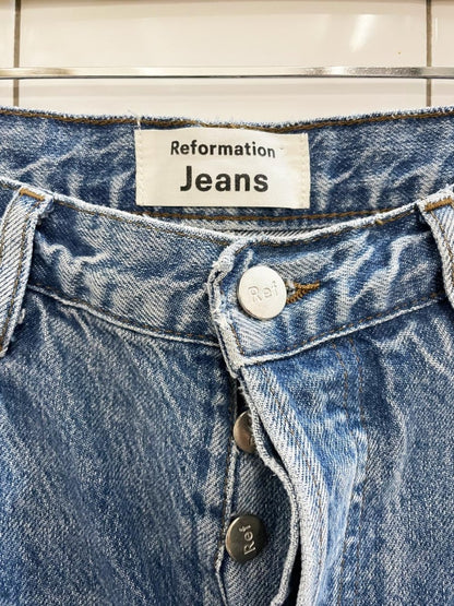 reformation cynthia high rise relaxed straight crop jeans - good market thrift store